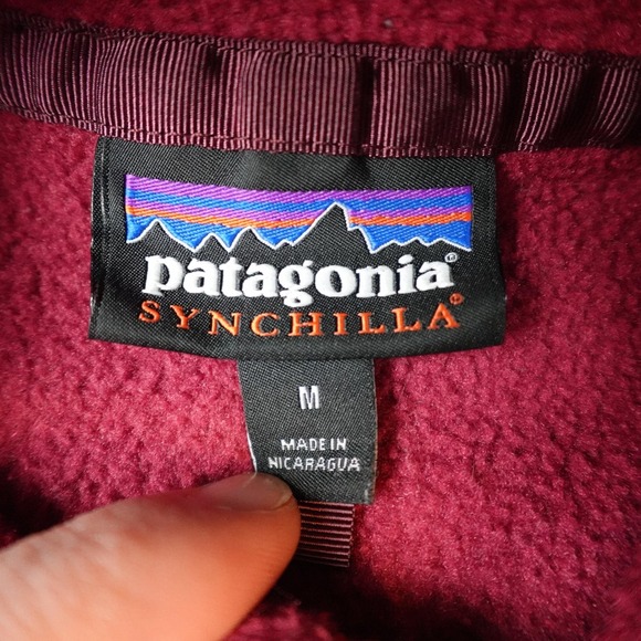 Patagonia Aztec Synchilla Snap T Jacket Mens Medium Red Fleece Pullover 25455 - Picture 3 of 9
